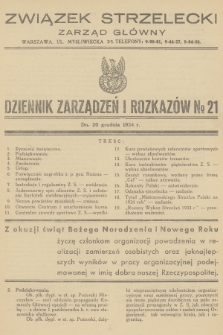 Dziennik Zarządzeń i Rozkazów. 1934, № 21