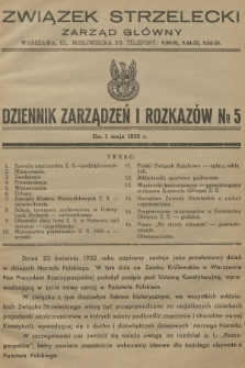 Dziennik Zarządzeń i Rozkazów. 1935, № 5