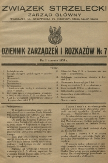 Dziennik Zarządzeń i Rozkazów. 1935, № 7