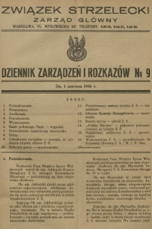 Dziennik Zarządzeń i Rozkazów. 1936, № 9
