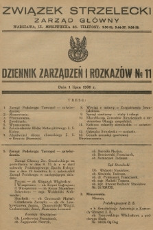 Dziennik Zarządzeń i Rozkazów. 1936, № 11