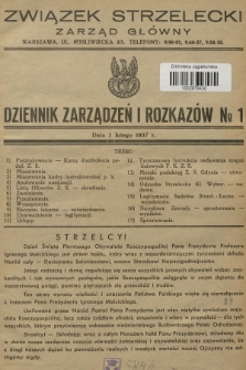 Dziennik Zarządzeń i Rozkazów. 1937, № 1