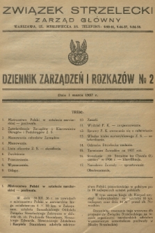 Dziennik Zarządzeń i Rozkazów. 1937, № 2