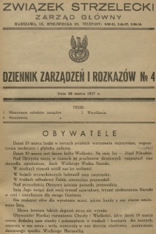 Dziennik Zarządzeń i Rozkazów. 1937, № 4