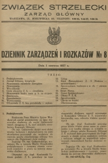 Dziennik Zarządzeń i Rozkazów. 1937, № 8