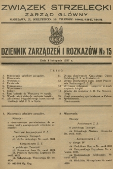 Dziennik Zarządzeń i Rozkazów. 1937, № 15