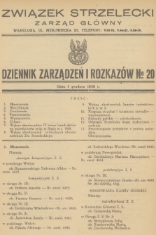 Dziennik Zarządzeń i Rozkazów. 1938, № 20