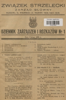 Dziennik Zarządzeń i Rozkazów. 1939, № 1