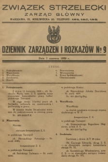 Dziennik Zarządzeń i Rozkazów. 1939, № 9