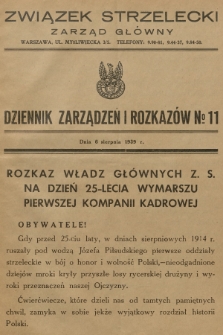 Dziennik Zarządzeń i Rozkazów. 1939, № 11