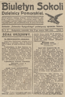 Biuletyn Sokoli Dzielnicy Pomorskiej : dodatek „Dziennika Bydgoskiego” poświęcony sprawom Sokoła. R.1, 1924, nr 3