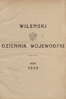 Wileński Dziennik Wojewódzki. 1929, skorowidz alfabetyczny