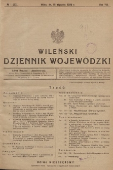 Wileński Dziennik Wojewódzki. 1929, nr 1