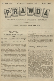 Prawda : tygodnik polityczny, społeczny i literacki. R.29, 1909, nr 49
