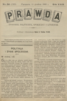 Prawda : tygodnik polityczny, społeczny i literacki. R.29, 1909, nr 50