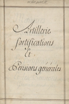 Mémoire concernant l’artillerie, de l’année 1741