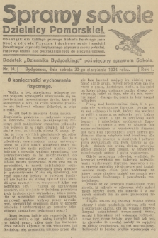Sprawy Sokole Dzielnicy Pomorskiej : dodatek „Dziennika Bydgoskiego” poświęcony sprawom Sokoła. R.1, 1924, nr 10