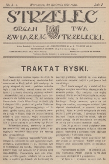 Strzelec : organ T-wa Związek Strzelecki. R.1, 1921, nr 3-4