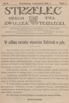 Strzelec : organ T-wa Związek Strzelecki. R.1, 1921, № 9