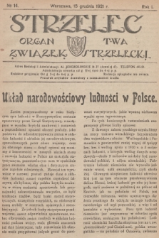 Strzelec : organ T-wa Związek Strzelecki. R.1, 1921, № 14