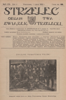 Strzelec : organ T-wa Związek Strzelecki. R.2, 1922, № 9
