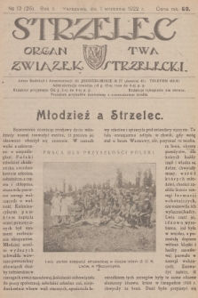 Strzelec : organ T-wa Związek Strzelecki. R.2, 1922, № 12