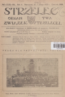 Strzelec : organ T-wa Związek Strzelecki. R.3, 1923, № 1-2