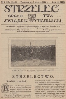 Strzelec : organ T-wa Związek Strzelecki. R.3, 1923, № 9