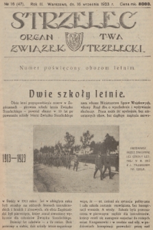 Strzelec : organ T-wa Związek Strzelecki. R.3, 1923, № 16