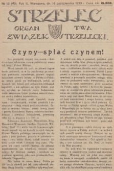 Strzelec : organ T-wa Związek Strzelecki. R.3, 1923, № 18