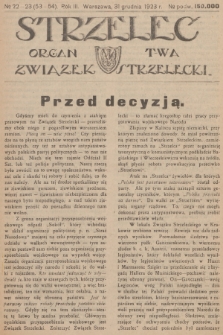 Strzelec : organ T-wa Związek Strzelecki. R.3, 1923, № 22-23
