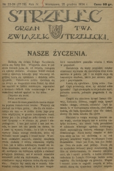 Strzelec : organ T-wa Związek Strzelecki. R.4, 1924, № 23-24