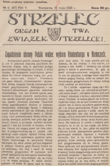 Strzelec : organ T-wa Związek Strzelecki. R.5, 1925, № 9