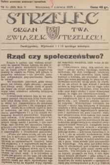 Strzelec : organ T-wa Związek Strzelecki. R.5, 1925, № 10