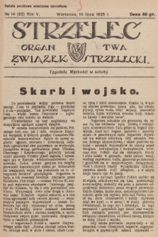 Strzelec : organ T-wa Związek Strzelecki. R.5, 1925, № 14