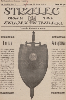 Strzelec : organ T-wa Związek Strzelecki. R.5, 1925, № 15