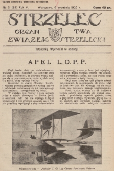 Strzelec : organ T-wa Związek Strzelecki. R.5, 1925, № 21