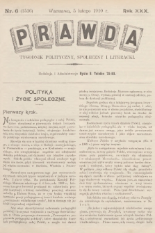Prawda : tygodnik polityczny, społeczny i literacki. R.30, 1910, nr 6