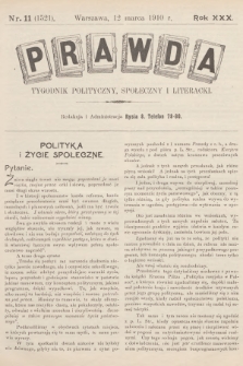 Prawda : tygodnik polityczny, społeczny i literacki. R.30, 1910, nr 11