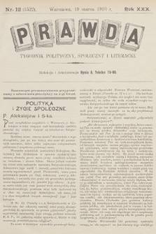 Prawda : tygodnik polityczny, społeczny i literacki. R.30, 1910, nr 12
