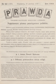Prawda : tygodnik polityczny, społeczny i literacki. R.30, 1910, nr 50