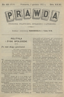 Prawda : tygodnik polityczny, społeczny i literacki. R.31, 1911, nr 48
