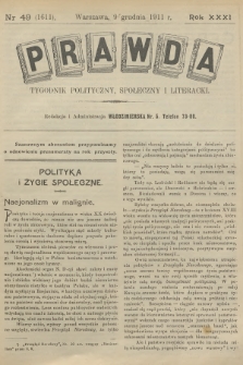 Prawda : tygodnik polityczny, społeczny i literacki. R.31, 1911, nr 49