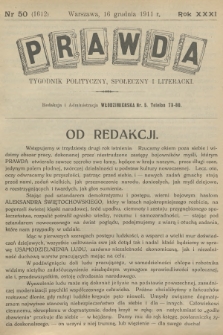 Prawda : tygodnik polityczny, społeczny i literacki. R.31, 1911, nr 50