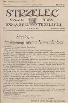 Strzelec : organ T-wa Związek Strzelecki. R.6, 1926, № 6