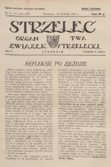 Strzelec : organ T-wa Związek Strzelecki. R.6, 1926, № 15-16