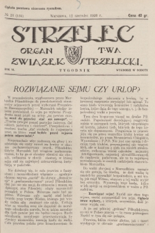 Strzelec : organ T-wa Związek Strzelecki. R.6, 1926, № 23