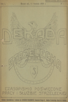 Dekada Strzelecka : czasopismo poświęcone pracy i służbie strzeleckiej. R.1, 1929, № 4-5