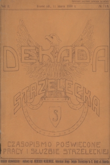 Dekada Strzelecka : czasopismo poświęcone pracy i służbie strzeleckiej. R.2, 1930, № 7-8