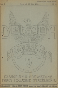Dekada Strzelecka : czasopismo poświęcone pracy i służbie strzeleckiej. R.2, 1930, № 13
